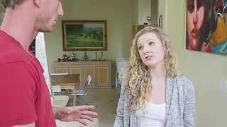 Long curly hair girl is horny for hardcore fucking from his dick