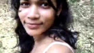 srilankan awanthi nangi undressing in a forest