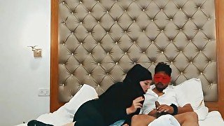 Arab Teen 18YO Smoking and giving me First TIME huge Blowjob, licking Cum