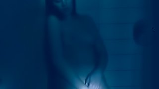 Young hot chick soaps up her little cunt in the shower and moans about it