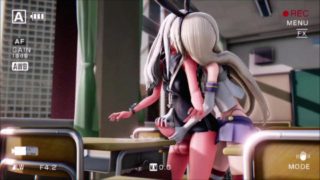 After College With Hermaphroditism Ro-chan & Shimakaze (MMD Futa)