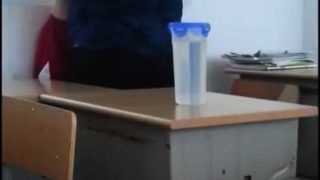 Horny Asian Young Couple In Classroom Quick Sex Spycam