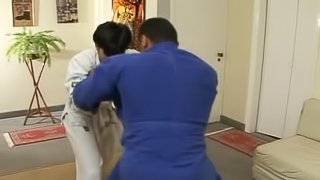 Lewd gay chap entices his judo instructor into a saucy ass fucking action