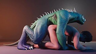 Scalie Reptile (Corbac) Orgasms Together with Guy (Gay Sex)  Wild Life Furry
