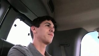 Gay teen ass filled with big cock in boys bus