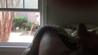 Jerking off while neighbor is outside my window 