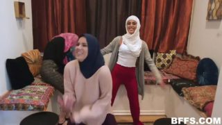 Hijab party turns into reverse gangbang with bbc