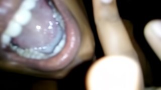 Indian Teen cum in mouth and nose while slow deepthroat and she swallow it