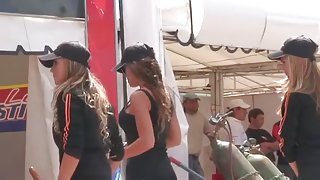 Candid thick ass video of three drop dead gorgeous racing models