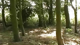 Old men fuck cutie in a forest
