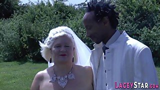 Granny takes big black cock - old and young interracial hardcore