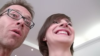 Brunette cutie Nina F gets her butt torn up by Rocco Siffredi