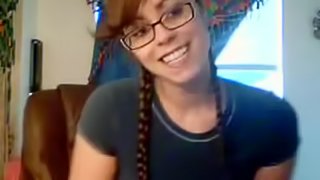 Busty Nerdy Webcam Girl Masturbates