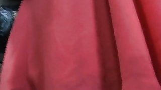 Clothes store voyeur upskirt video of a woman in pink