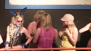 lovely babes in bra and glasses get mad in club party
