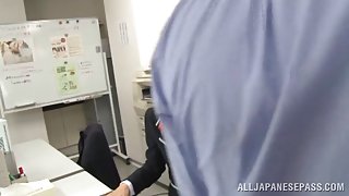 Reira Aisaki hot stewardess in hardcore action
