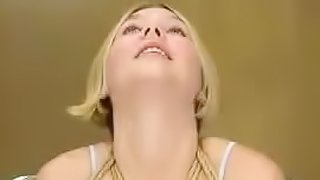 Blonde girl with bog boobs gets toyed by a machine