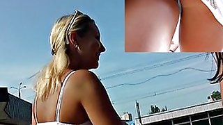 Spying the fine legs on the upskirt clip