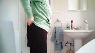 MILF caught on bathroom cam