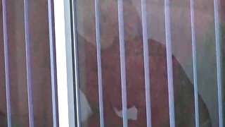 Spying on my torrid curvy neighbor babe drying her curves after shower