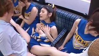 Horny Japanese Cheerleaders Get in a Bus to Fuck the Commuters