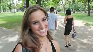 Beautiful Teen Seduced and Fucked in a Budapest Park in POV