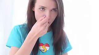 Nataly enjoys choking on a big dick before riding it well