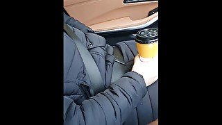 Step Mom Hooks up Secretly with Step Son and Fuck him in the Car / Public Car Sex / Creampie