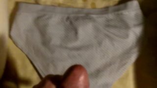 Cumming on Sexy Grey Panties