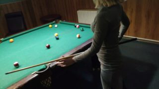 Hard fast anal fuck hot teen girl on pool table. Public sex. 60FPS. 1080.