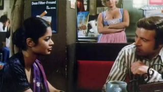 Vintage euro scene with indian girl