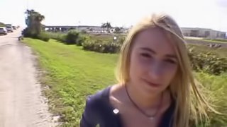 Amazing POV outdoor sex with a nice blonde chick