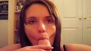 Slutty girlfriend is sucking a dick