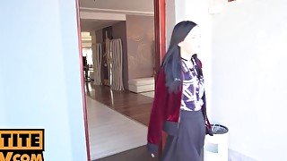 Black haired small boobed teen Anie Darling gets fucked in POV