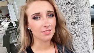 Blonde girl's first time having hardcore sex on camera