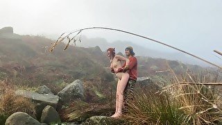 Hippie teens PUBLIC NATURE FUCK by river, blowjob and standing hard fuck