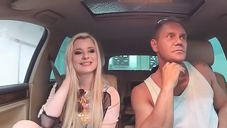 She gives head in the car then he fucks her in the ass in the house