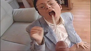Filthy sex with short haired MILF - kinky retro sex video