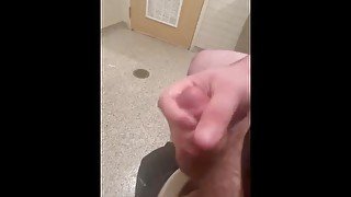 Masterbating inside a grocery store ending in big cumshot on the floor