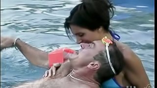 Sydnee Steele gives a handjob and gets amazingly banged on the poolside