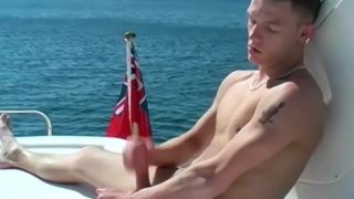 Big dicked jock Kai masturbates solo outdoor and cum blasts