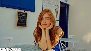 Redhead young angel Jia Lissa gets her crack fucked by a long penis