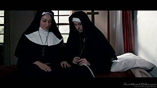 Sinful babe Lea Lexis is making love with beautiful lesbian nun
