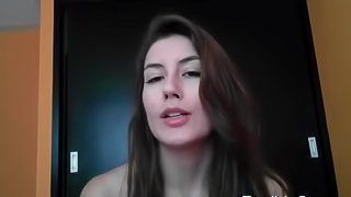 Sexy camgirl is blowing and riding a dildo.