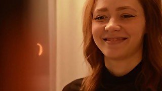 Teen Gives Blowjob on Her First Date right in Restaurant -  Takes Cock Under Table