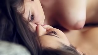 Hot lesbos masturbating one another