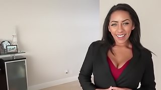 Busty Real Estate Agent Offers Client Blowjob and Sex