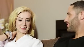 Blonde with small tits Haley Reed fucked in her wet hole