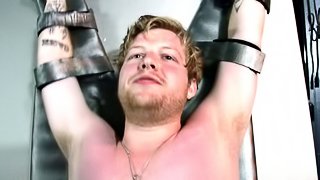 Edging handjob and abuse for a submissive guy in bondage