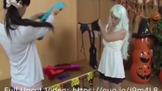 Busty Japanese In Morrigan Cosplay Tricked Into Gangbang And Groupsex During Costume Party Full Uncut Video: